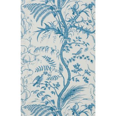 Brunschwig & Fils BIRD AND THISTLE BLUE Wallpaper