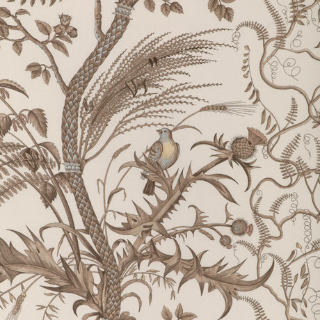 Brunschwig & Fils BIRD AND THISTLE COTTON PRINT BEIGE Fabric