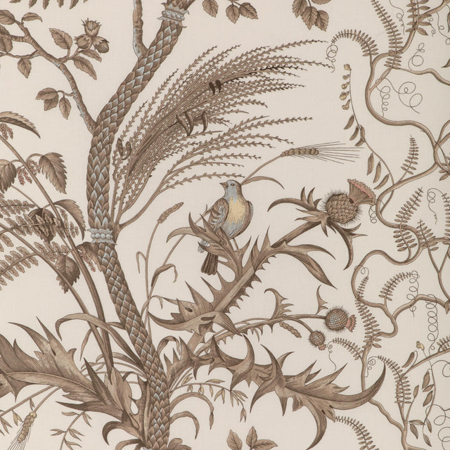 Brunschwig & Fils BIRD AND THISTLE COTTON PRINT BEIGE Fabric