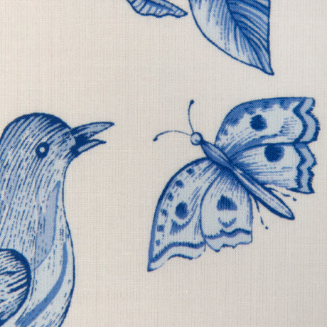 Brunschwig & Fils BIRD AND THISTLE COTTON PRINT BLUE Fabric