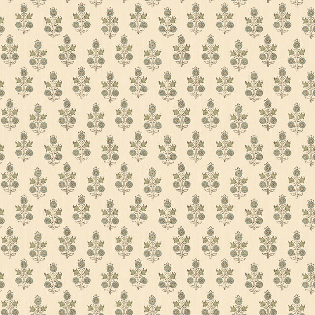 G P & J Baker POPPY SPRIG AQUA Wallpaper