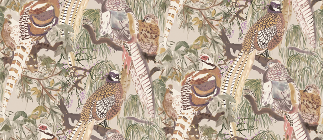Mulberry GAME BIRDS ANTIQUE Wallpaper