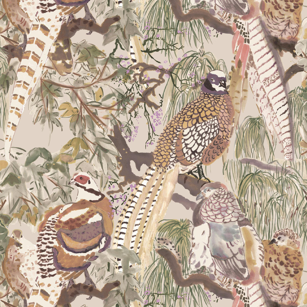 Mulberry GAME BIRDS ANTIQUE Wallpaper