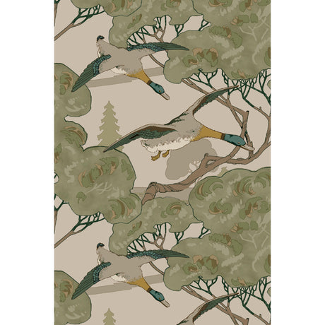 Mulberry GRAND FLYING DUCKS EMERALD Wallpaper