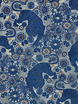Scalamandre Siberian Tiger Sapphire Flame Fabric