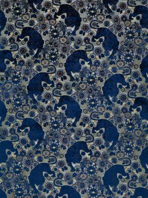 Old World Weavers Siberian Tiger Sapphire Flame Fabric