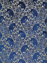 Scalamandre Siberian Tiger Sapphire Flame Fabric