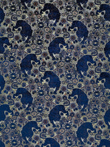 Scalamandre Siberian Tiger Sapphire Flame Fabric