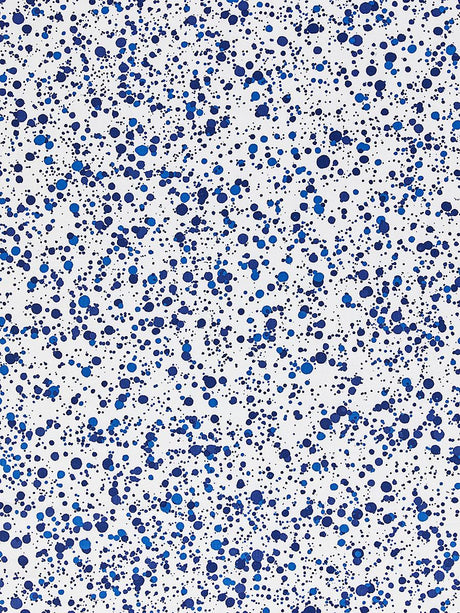 Hinson Spatter Cotton Print Navy On White Fabric