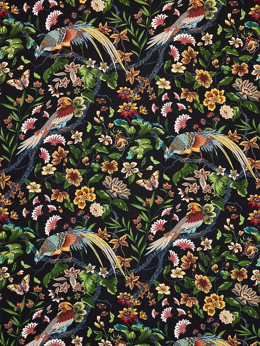 Scalamandre Botany Bay Black Ruby Fabric