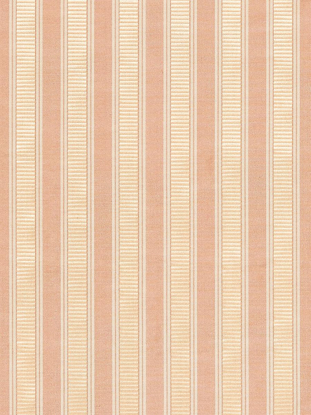 Scalamandre Shirred Stripe Peach & Beige Fabric