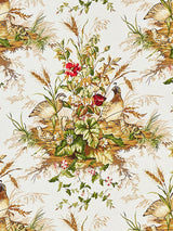 Scalamandre Edwin'S Covey Linen Print Multi On White Fabric