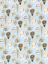 Scalamandre Coquina Linen Print Multi On Sea Blue Fabric