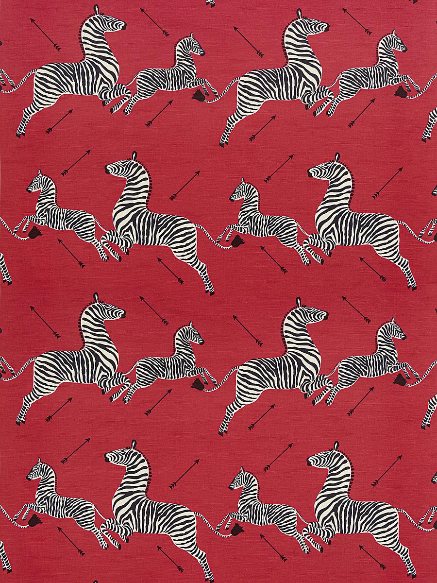 Scalamandre Zebras | Fabric Masai Red Fabric