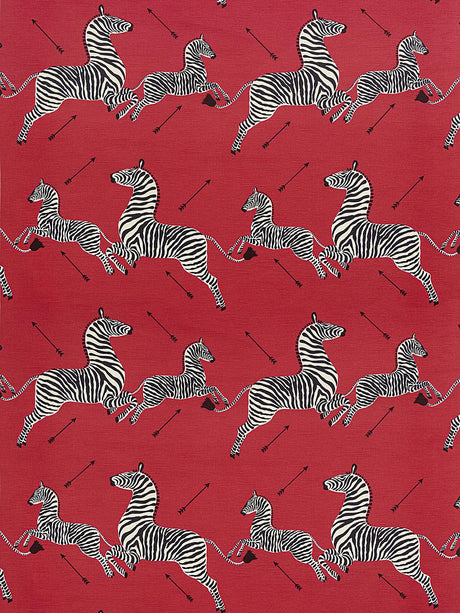 Scalamandre Zebras | Fabric Masai Red Fabric