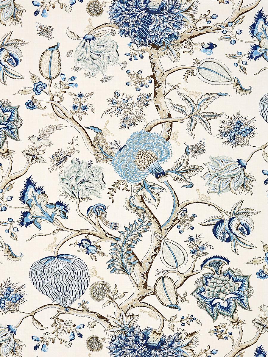 Scalamandre Pondicherry Linen Print Delft Fabric