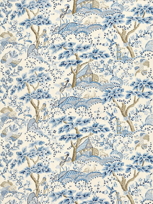 Scalamandre Kelmescott Hand Block Print Porcelain Fabric