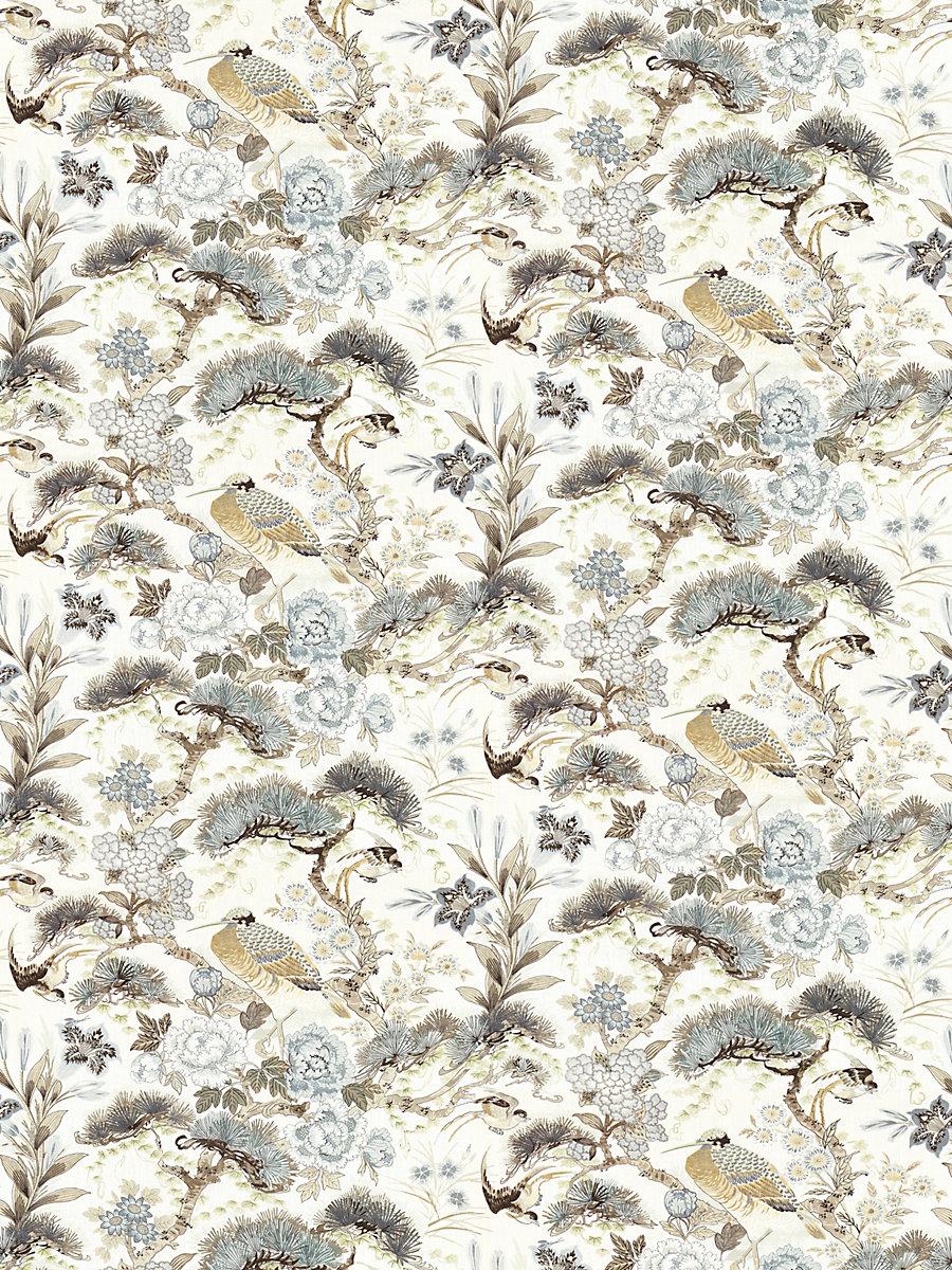 Scalamandre Shenyang Linen Print Parchment Fabric