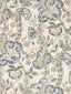 Scalamandre Cumbria Hand Block Print Aquamarine On Ivory Fabric