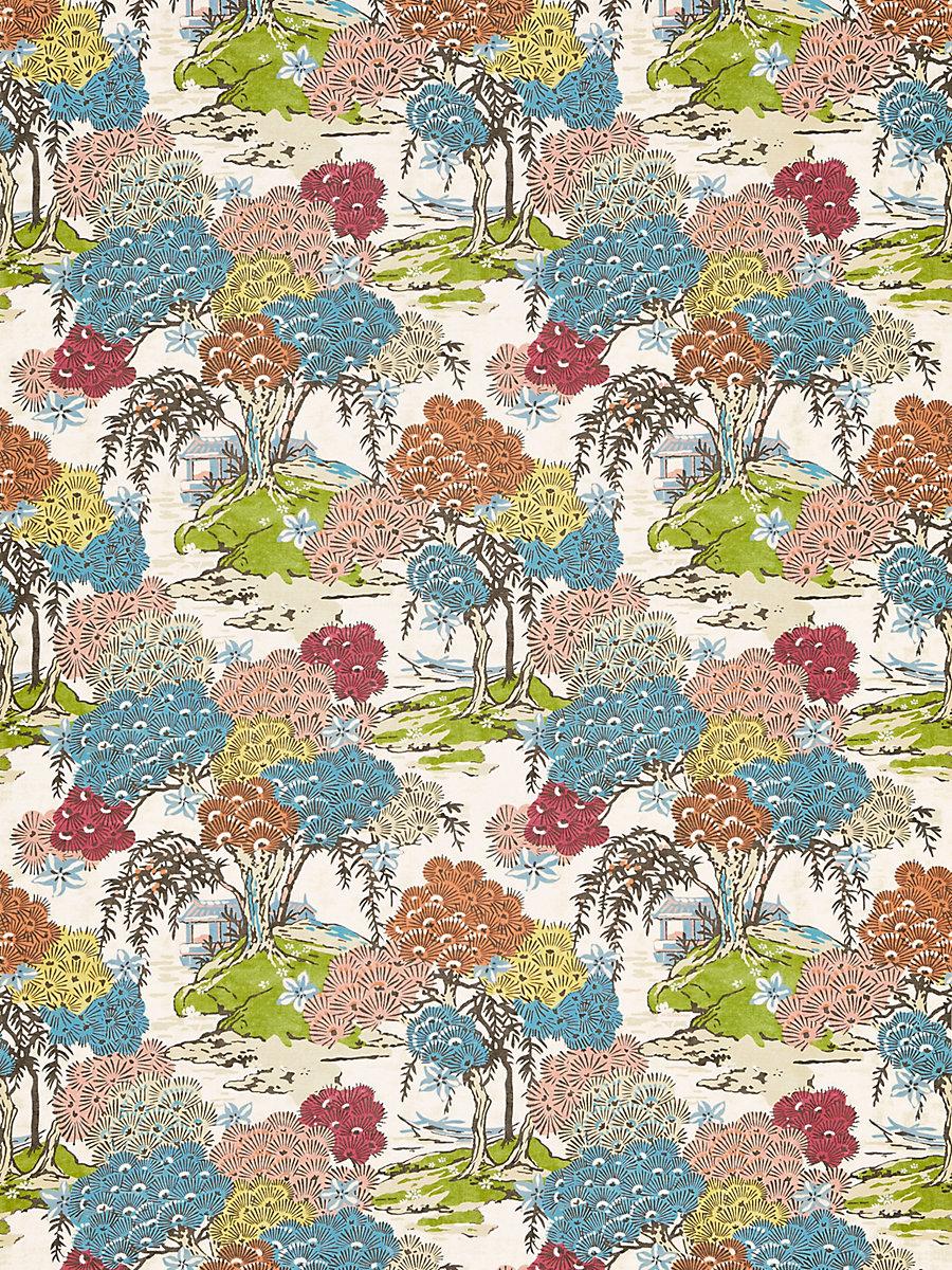 Scalamandre Sea Of Trees Print Sunrise Fabric