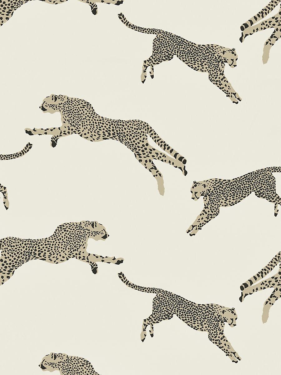Scalamandre Leaping Cheetah Cotton Print Dune Fabric
