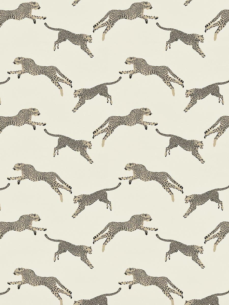 Scalamandre Leaping Cheetah Cotton Print Dune Fabric