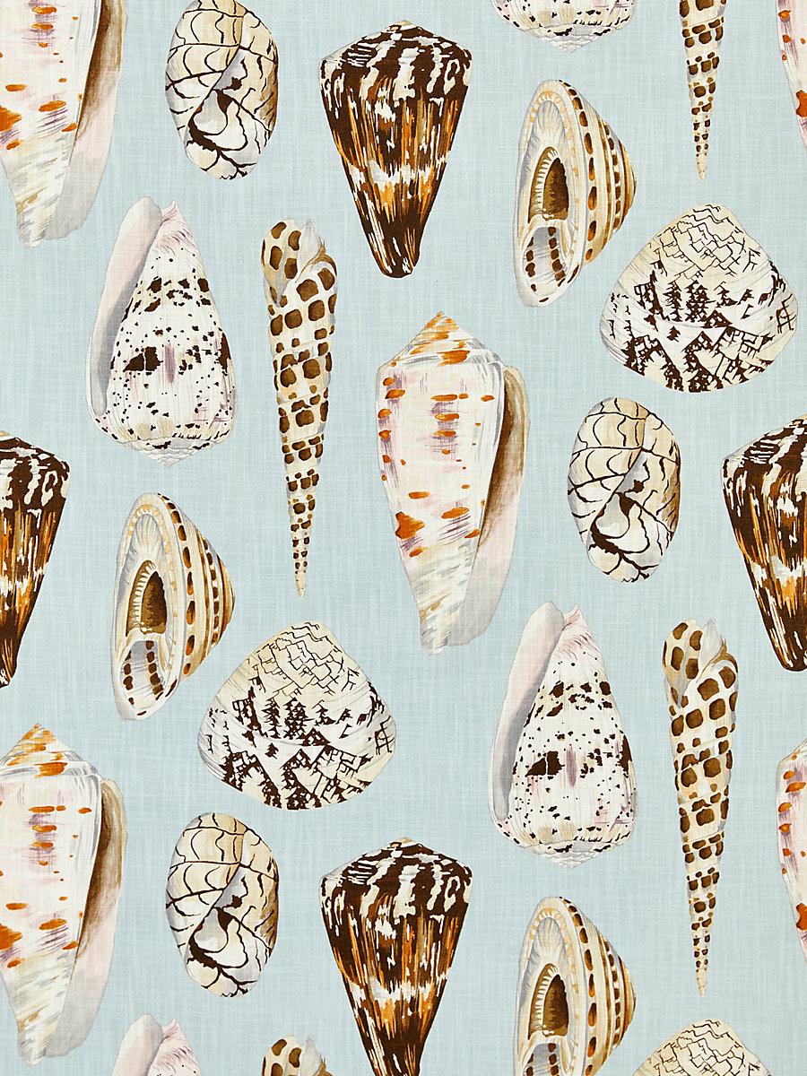 Scalamandre Coquina | Outdoor Multi On Sea Blue Fabric