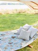 Scalamandre Coquina | Outdoor Multi On Sea Blue Fabric