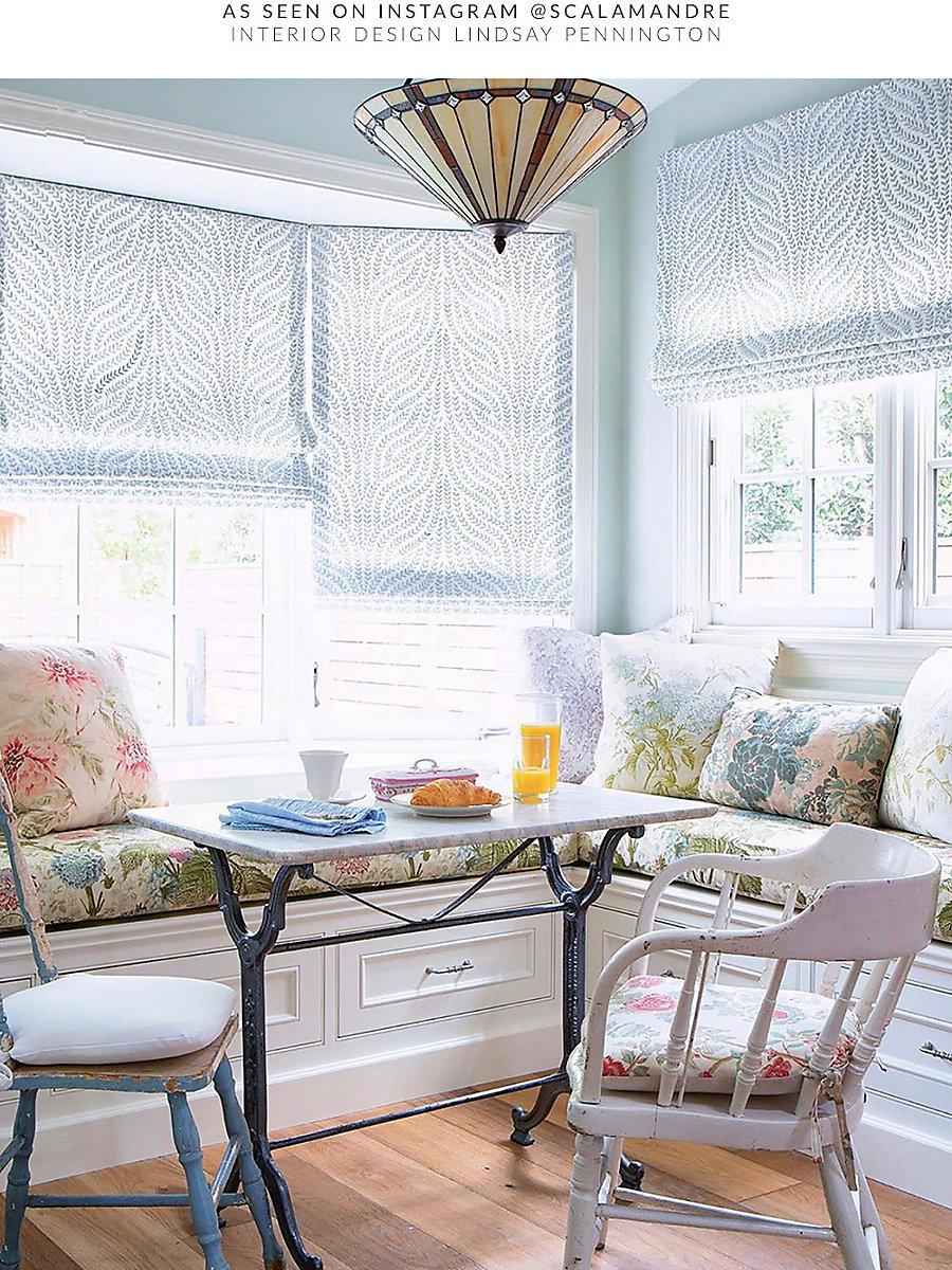 Scalamandre Willow Vine Embroidery Aquamarine Fabric