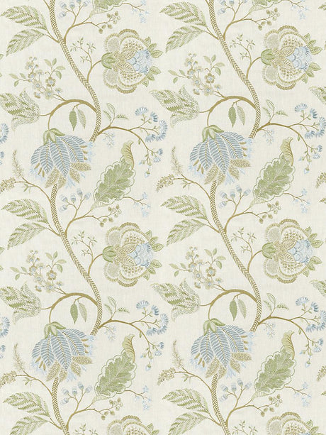 Scalamandre Palampore Embroidery Summer Sage Fabric