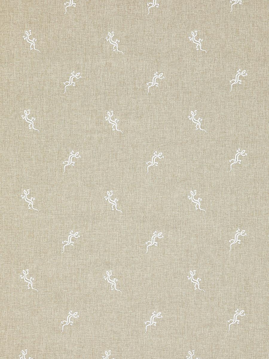 Scalamandre Gecko Embroidery | Outdoor Limestone Fabric