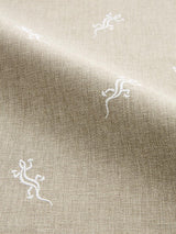 Scalamandre Gecko Embroidery | Outdoor Limestone Fabric