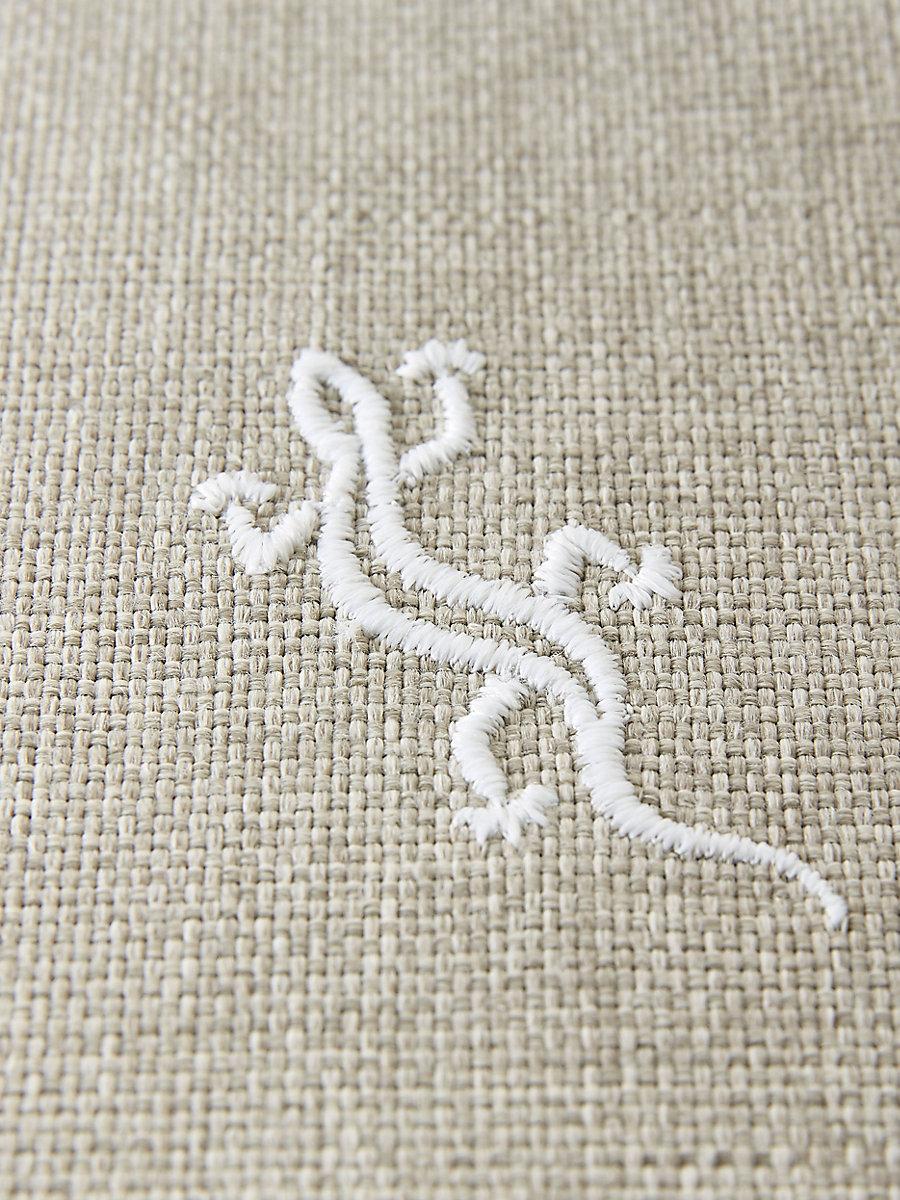 Scalamandre Gecko Embroidery | Outdoor Limestone Fabric