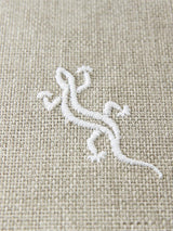 Scalamandre Gecko Embroidery | Outdoor Limestone Fabric