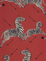Scalamandre Zebras | Vinyl Masai Red Wallpaper