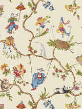 Scalamandre Ming Circus Multi On Beige Wallpaper