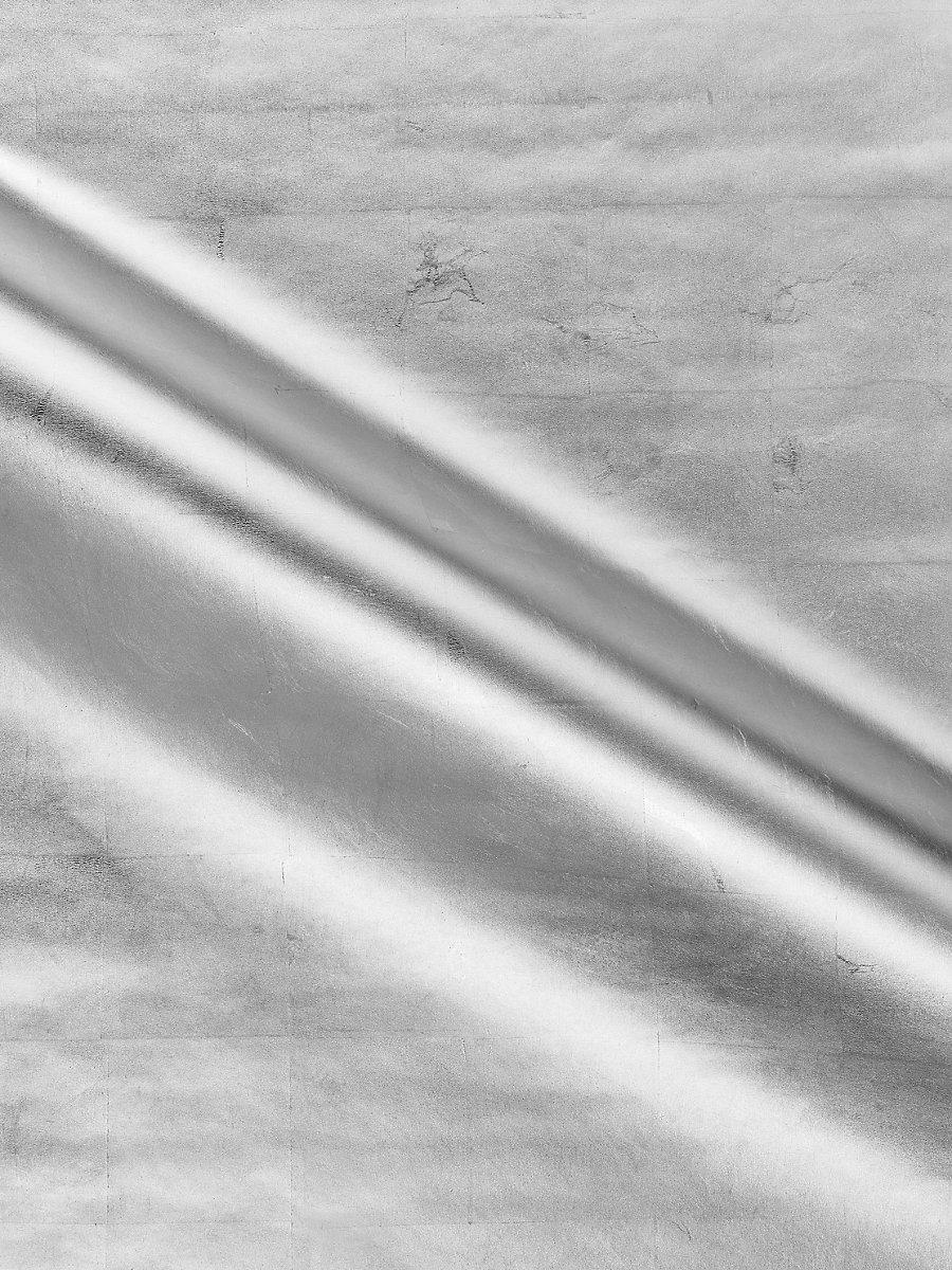 Scalamandre Silver Leaf Silver Metal Wallpaper