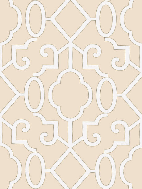 Scalamandre Ming Fretwork Wallpaper Alabaster Wallpaper