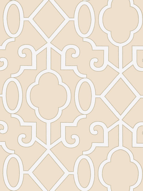 Scalamandre Ming Fretwork Wallpaper Alabaster Wallpaper