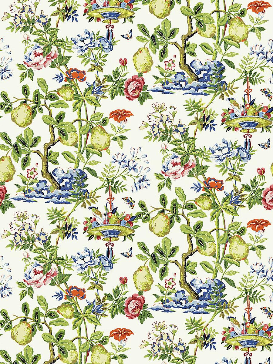 Scalamandre Shantung Garden Bloom Wallpaper