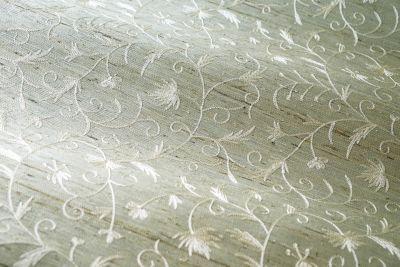 Scalamandre Olivia Embroidered Grasscloth Winter Wheat Wallpaper