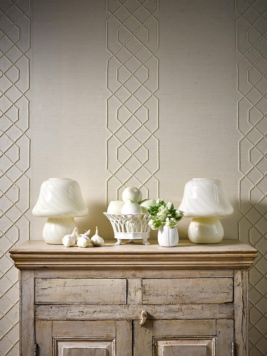 Scalamandre Adelaide Beaded Sisal Ivory Wallpaper