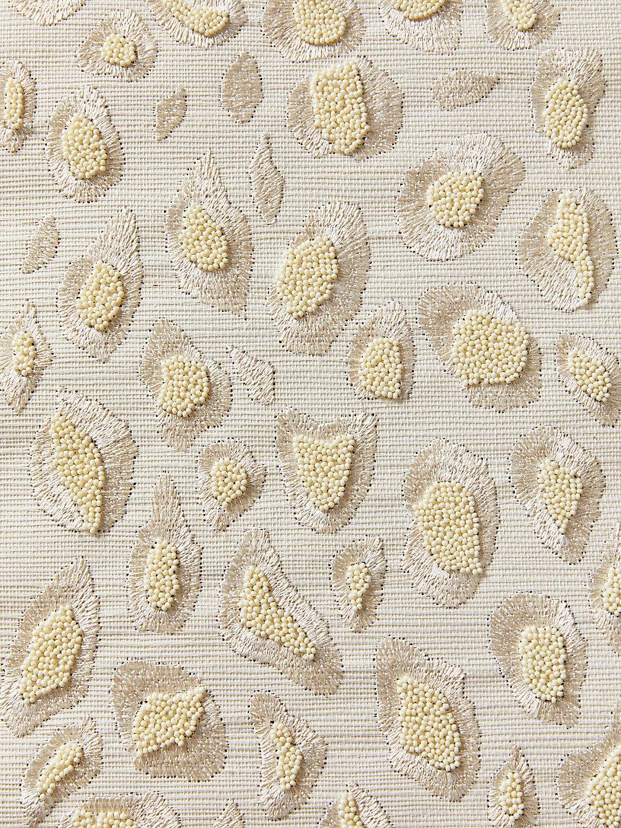 Scalamandre Catwalk Embellished Grasscloth Pearl Wallpaper