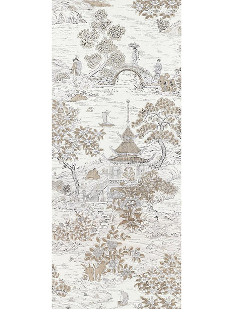 Scalamandre Satomi | Wallcovering Pewter Wallpaper