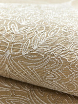 Scalamandre Taj Embroidered Sisal Chai Wallpaper