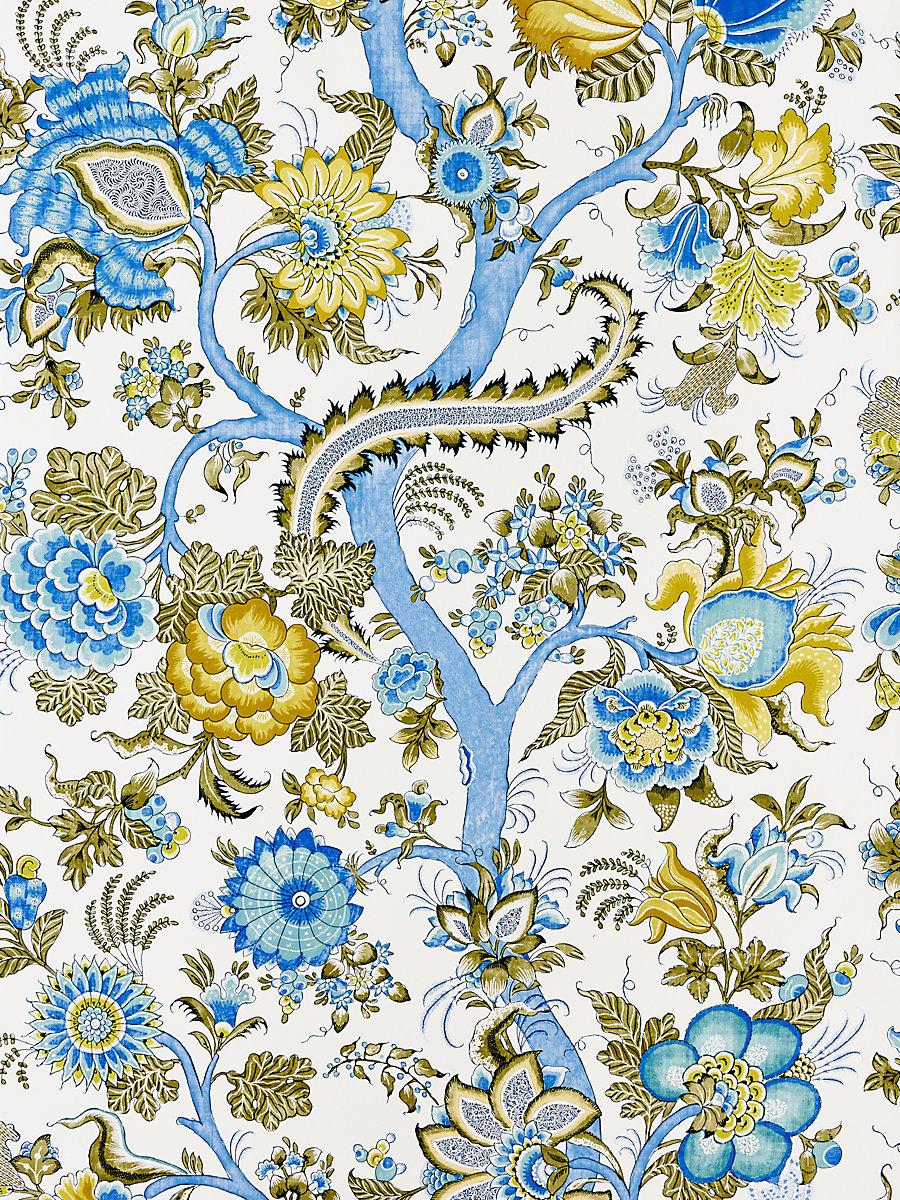 Scalamandre Metropolitan Palampore Sky And Sunlight Wallpaper