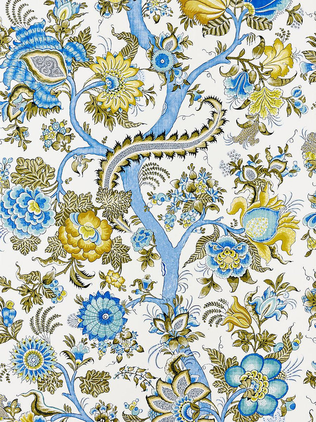 Scalamandre Metropolitan Palampore Sky And Sunlight Wallpaper