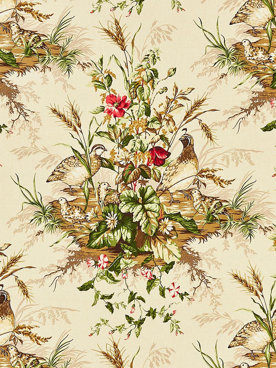 Scalamandre Edwin'S Covey Linen Print Multi On Sisal Fabric