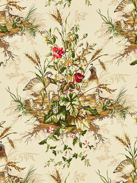 Scalamandre Edwin'S Covey Linen Print Multi On Sisal Fabric