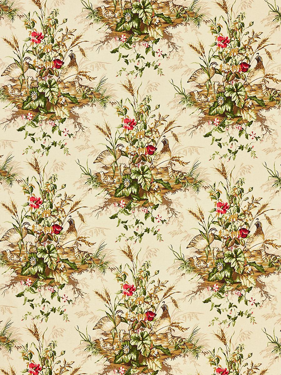 Scalamandre Edwin'S Covey Linen Print Multi On Sisal Fabric